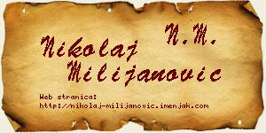 Nikolaj Milijanović vizit kartica